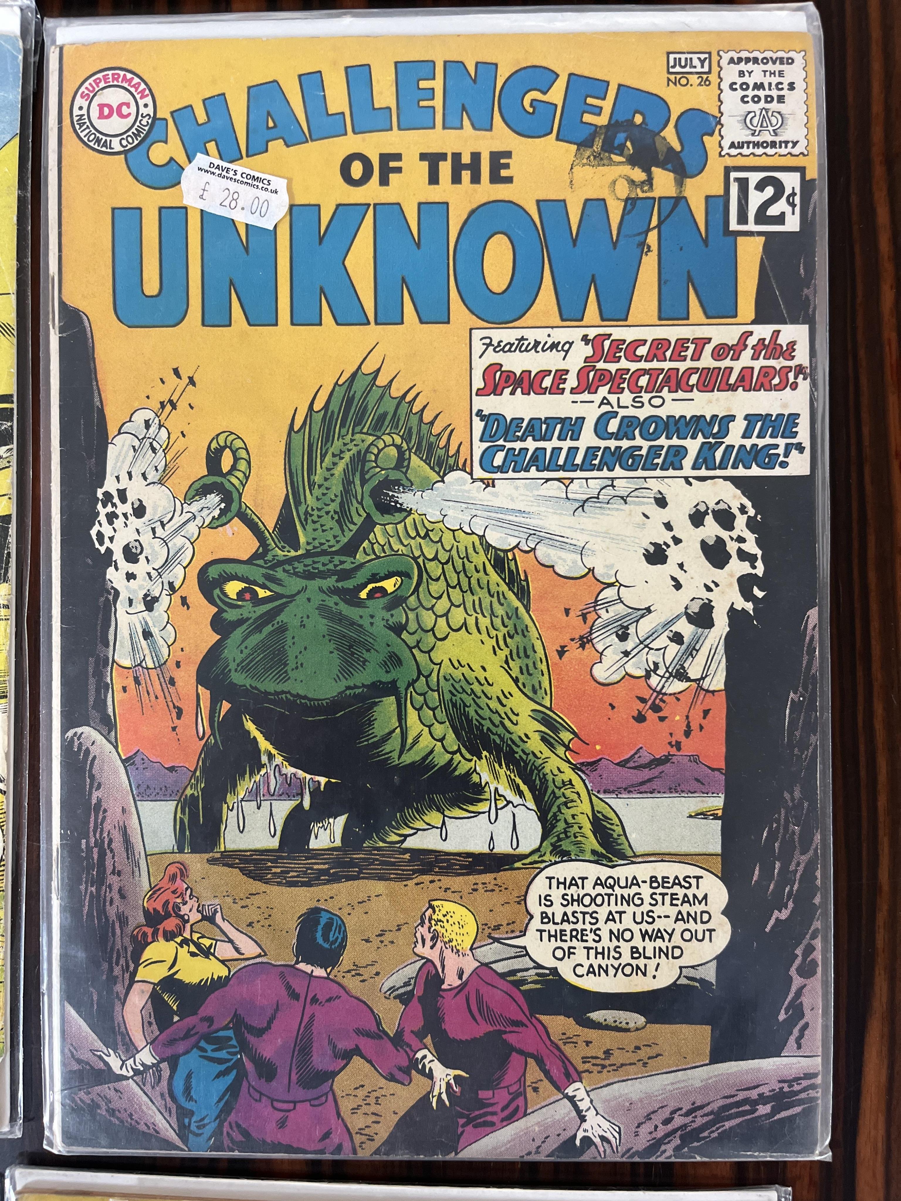 Challengers of the Unknown, DC comics, Vol. 1, 51 issues between #10–81, comprising, #10, #12, #14, #16 x2, #17, #20, #23, #26, #29, #30, #32, #33, #34, #35, #38, #39 x2, #40 x2, #42 x3, #43, #44, #45 x 3, #46 x2, #48, #
